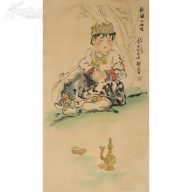 吃瓜小女孩水墨画视频,吃瓜小女孩的纯真瞬间